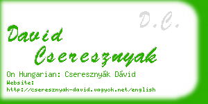 david cseresznyak business card